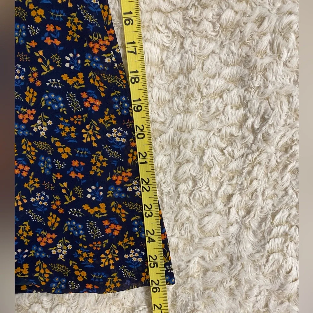 Madewell Blue Floral Mini Dress with Bow Detail on Chest - Picture 7 of 9